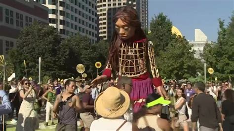 Larger than life puppet begins 6,000 mile journey from Boston to San Diego to raise awareness and for refugees 