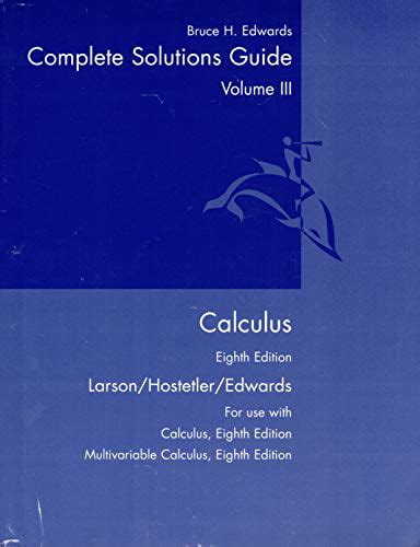 Larson calculus complete solutions guide volume 3 8th edition by bruce h edwards 2007 paperback. - 1995 geo tracker service repair manual software.