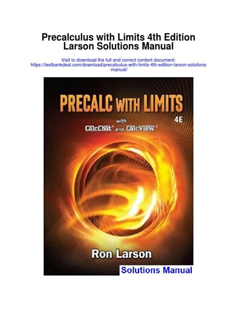 Larson precalculus with limits 4th edition solution manual. - The international cultivators handbook coca opium and hashish.