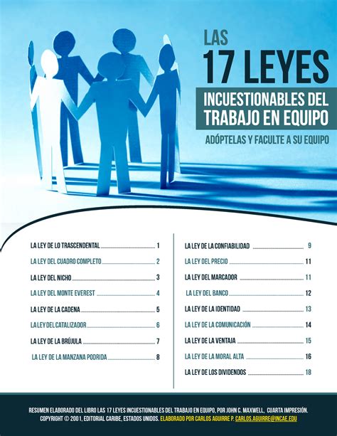 Las 17 leyes incuestionables del trabajo en equipo. - Treatment of water for steam boilers and water.