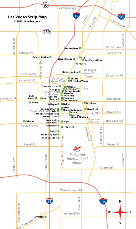 Las Vegas Strip Map Printable
