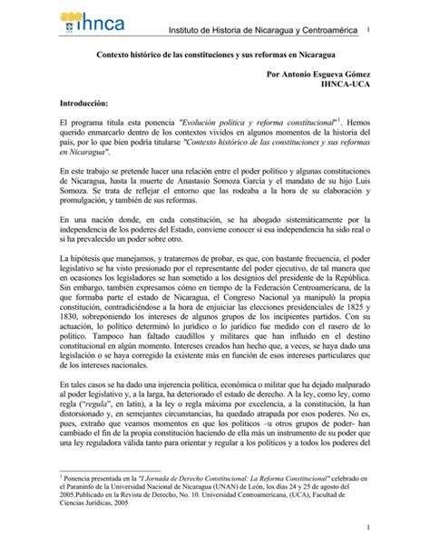 Las constituciones políticas y sus reformas en la historia de nicaragua. - Fender rumble 100 bass amp manual.