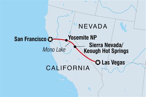 This itinerary was created in partnership with Visit USA Parks. STATES: Nevada, California. START/END: San Francisco / Las Vegas. TOTAL MILES: About 637 miles (1,025 km) SUGGESTED DAYS: 12-16. ….