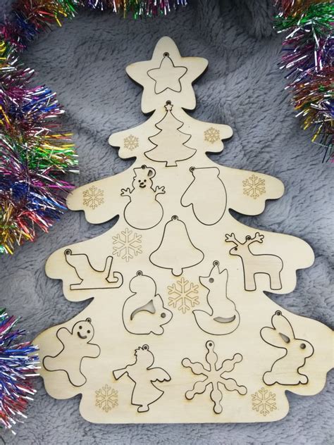 Laser Cut Christmas Tree Decor Templates Free Vector File Cnc