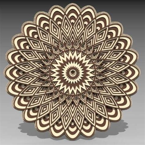 Laser Cut Multilayer 3D Mandala DXF File FREE Dezin.info