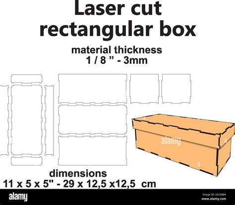Laser cutting Laser cut box rectangular box with lid vector template