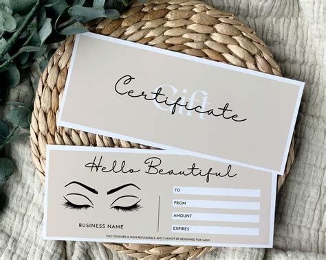 Lash Gift Certificate Template Free