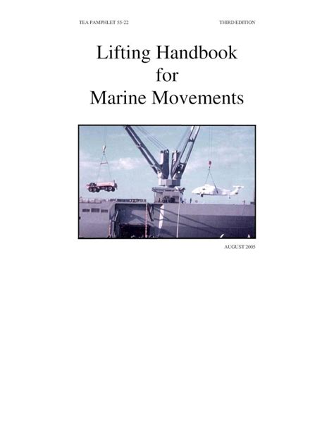 Lashing handbook for marine movements lifting handbook for marine movements. - Fiat 124 sport owners manual for sale.