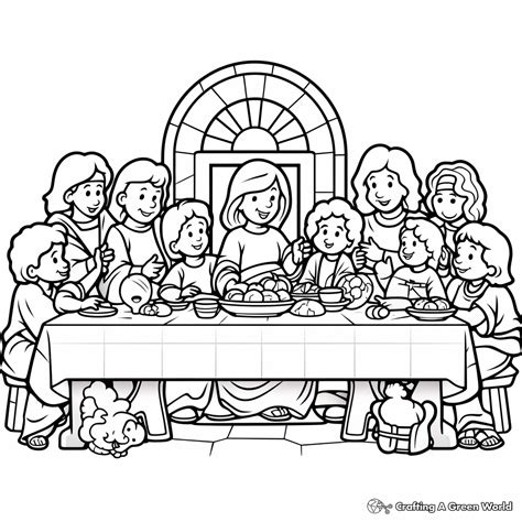 Last Supper Coloring Shee