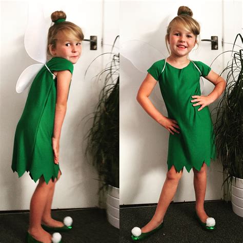 DIY Tinkerbell Fairy Costume. ... So, if you are looking for a last-minute costume idea or want to save some money this DIY kids fairy costume is just right for you. The materials needed to make this DIY kids fairy costume are a pair of light green tights, a blush pink long-sleeved shirt, an ankle-length dress in deep green, and a pair of wings. 