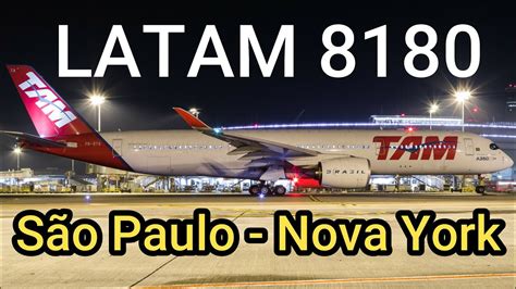The international LATAM Airlines flight LA6349 / LAN6349 departs from São Paulo-Guarulhos [GRU], Brazil and flies to John F. Kennedy, New York [JFK], United States. The estimated flight duration is 9:00 hours and the distance is 7663 kilometers. Departure is today 4/27/2024 at 20:45 -03 at São Paulo-Guarulhos from Terminal 3 Gate 321.. 
