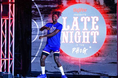 Late night in the phog 2023. Oct 6, 2023 · Red Team forward KJ Adams Jr. floats in the lane for a shot over Hunter Dickinson, left, and Dajuan Harris Jr. during Late Night in the Phog on Friday, Oct. 6, 2023 at Allen Fieldhouse. 