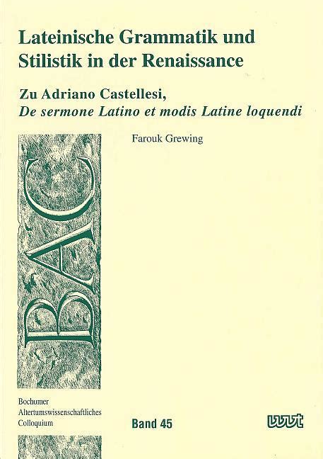 Lateinische grammatik und stilistik in der renaissance. - Kango jack hammer type 950 manual.