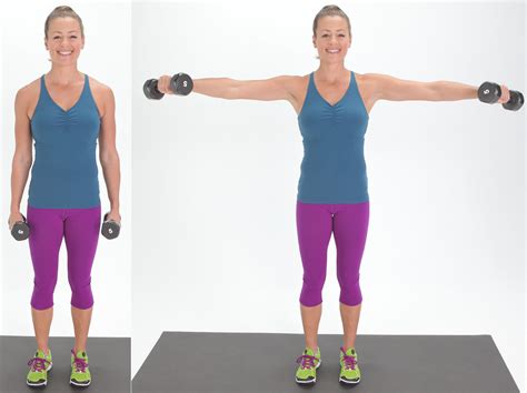 Dumbbell Lateral Raise: 3 sets x 10 reps. Barbell Upright Row: 3 sets x 15 reps. Together, these exercises will train your lateral delts very well. You are working in slightly different angles and resistance curves, which increases the chance that all your lateral delt muscle fibers are covered.. 