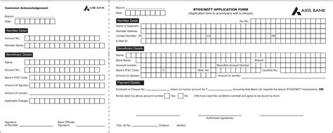 Latest Axis Bank RTGS And NEFT Form Pdf Download TechZooZ
