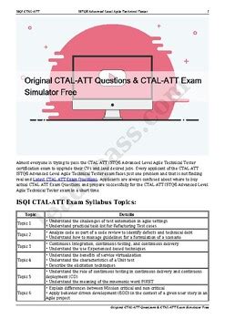 Latest CTAL-ATT Exam Simulator
