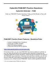 Latest PAM-DEF Learning Materials