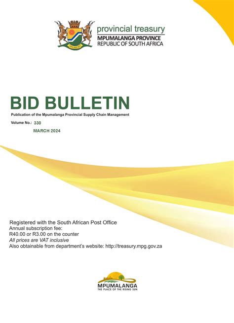 Latest tender bulletin... - Mpumalanga Provincial Treasury Facebook