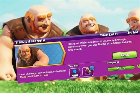 Latest troop challenge in Clash of Clans Titanic Strength 