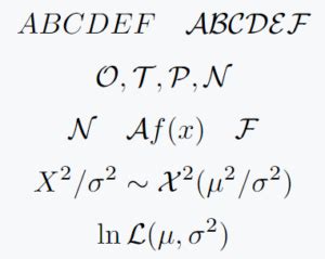 Latex Math Fonts Mathcal