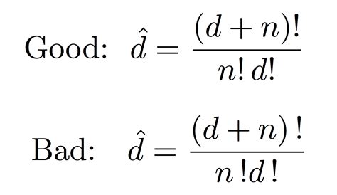 Latex factorial. Jul 10, 2012 · No, this is not a very excited number; it’s the factorial function. (“ n factorial”) means to multiply together all the integers from n down to 1. So, for example, . The factorial function gets big pretty fast; for example, (about 3.6 million), and (that’s 2.4 quintillion). Note that is defined to be 1. This might seem a little strange ... 