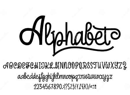 Latin Alphabet. Font Handwriting with Upper and Lowercase Characters