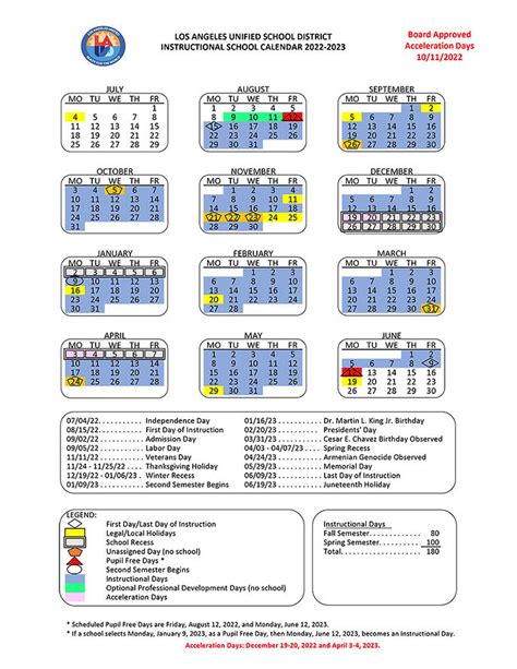 Lausd B Basis Calendar
