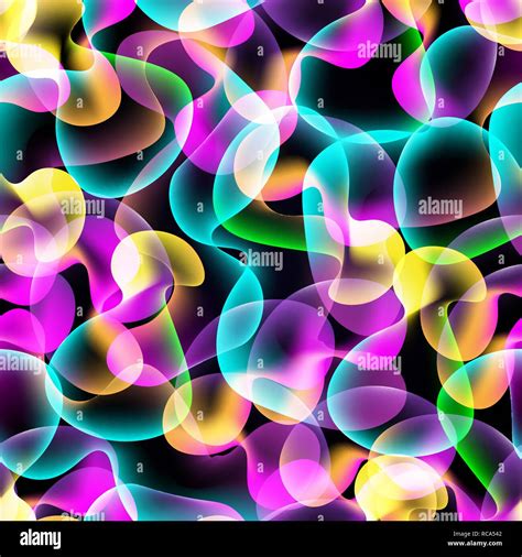 Lava lamp seamless pattern. Multicolored Abstract vector background