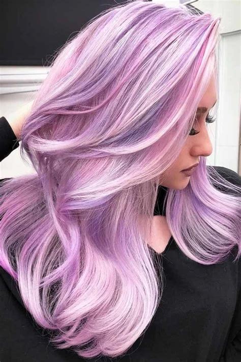 Lavender hair dye. 13 Pastel Purple Hair Color Ideas. 1. Lavender Balayage. For those looking for a low-maintenance option, lavender balayage highlights fit the bill. To get the look, your colorist will hand-paint lavender highlights throughout your mane, placing them in a way that looks natural. 