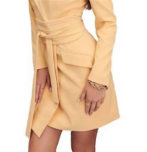 Lavish Alice OBI Belted Blazer Mini Dress in Butter (Size 10)