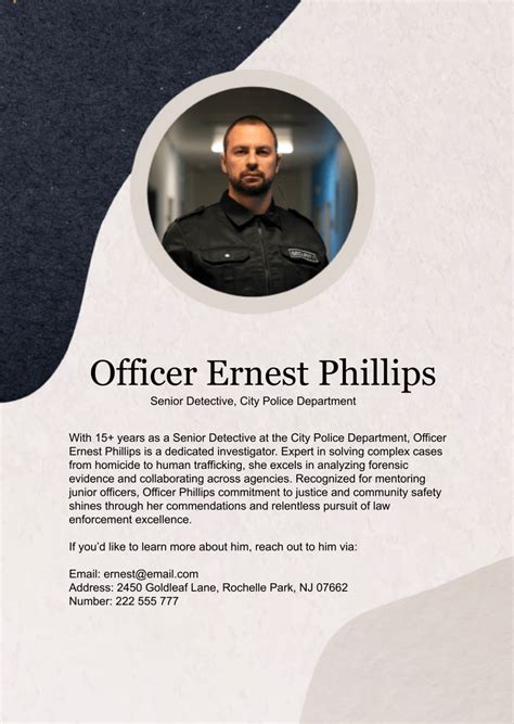 Law enforcement instructor biography example
