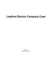 Lawford Electric Co. Harvard Case Solution & Analysis