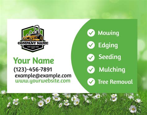 Lawn Care Business Card Template Postermywall