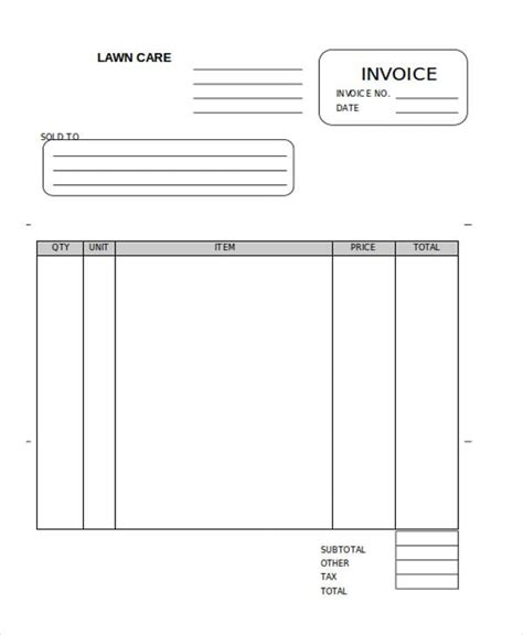 Lawn Care Invoice Template 4+ Free Word, PDF Format Download