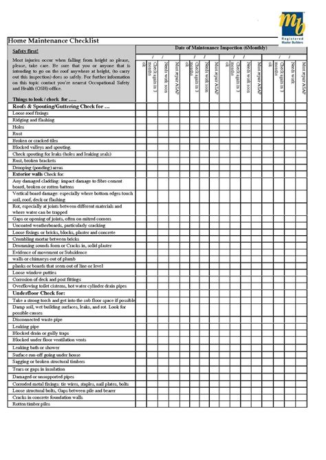 Lawn Maintenance Checklist Template
