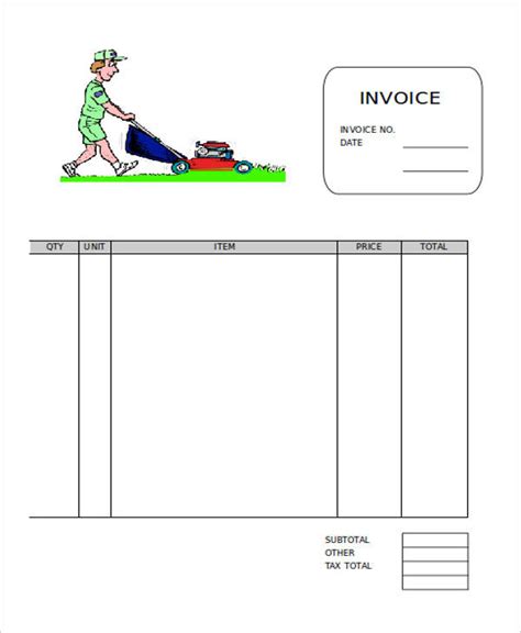 Lawn Maintenance Invoice Template