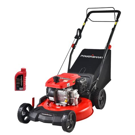 PowerSmart Lawn Mower, 22-inch & 200CC, Gas Powered Self-Propelled Lawn Mower with 4-Stroke Engine, 3-in-1 Gas Mower in Color Red/Black, 5 Adjustable Heights (1.18'' ….