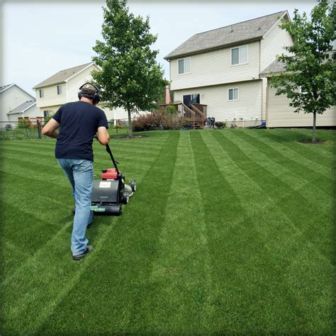 Lawn striping. Lawn striping involves bending the grass blades in different directions to create a pattern. This is typically done with a lawn striper, which is a device that attaches to the back of … 