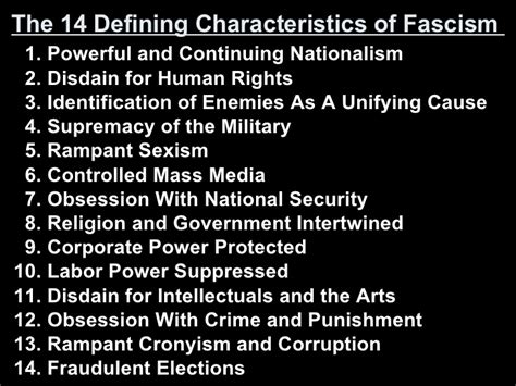 Lawrence W. Britt: 14 Characteristics of Fascism Vox Populi