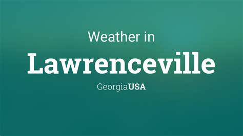 Hour-by-Hour Forecast for Lawrenceville, Georgia, USA. Time/General. Weather. Time Zone. DST Changes. Sun & Moon. Weather Today Weather Hourly 14 Day Forecast Yesterday/Past Weather Climate (Averages) Currently: 70 °F. Passing clouds.. 