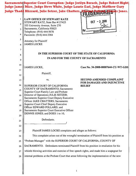 Lawsuits filed on 10/02/2024 in Sacramento County Superior Courts