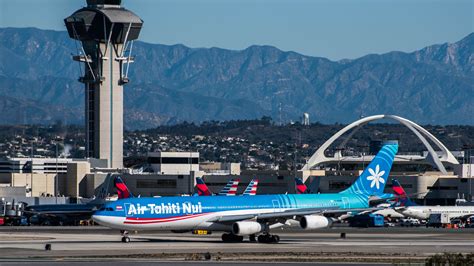The total flight duration from Tahiti to LAX is 8 hours, 42 minutes. This assumes an average flight speed for a commercial airliner of 500 mph, which is equivalent to 805 km/h or 434 knots. It also adds an extra 30 minutes for take-off and landing. Your exact time may vary depending on wind speeds..