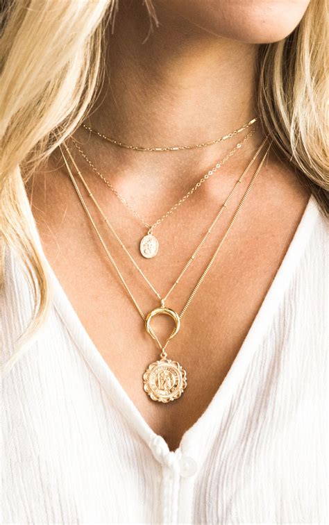 Layering gold necklaces. 'Feel The Love' Necklace Layering Set 18ct Gold Plate £142.20 £158 Chakra Necklace 18ct Gold Plate. view product 'Feel The Love' Necklace Layering Set 18ct... Add to bag-£142.20 £158 ADDING ADDED TO BAG Sold out view product. Tidal Twist Chain Necklace 18ct Gold Plate £75 ... 