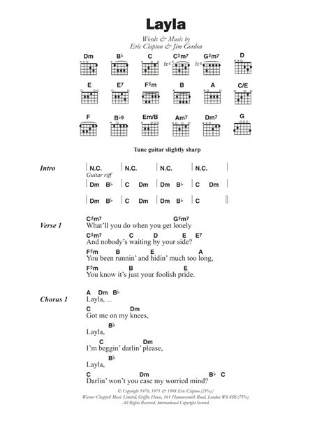 Layla Acoustic - Eric Clapton Chords - ChordU