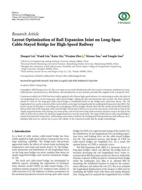 Layout Optimization of Rail Expansion Joint on Long-Span Cable …