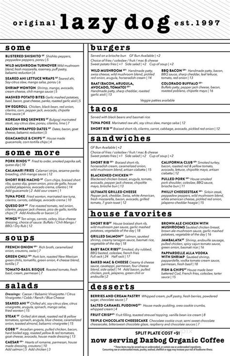 Lazy dogs menu. Things To Know About Lazy dogs menu. 