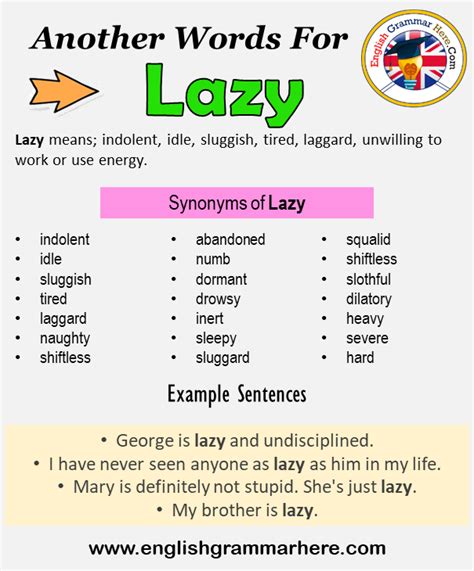 Lazy synonym. Things To Know About Lazy synonym. 