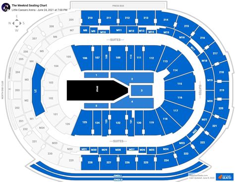 Sunday, December 15 at 7:30 PM. Tickets. 4Jan. Aerosmith. Little Caesars Arena - Detroit, MI. Saturday, January 4 at 7:00 PM. Tickets. Detroit Red Wings Seating Chart at Little Caesars Arena. View the interactive seat map with row numbers, seat views, tickets and more.. 