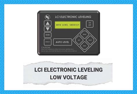 Have a 2011 Landmark with LCI Electronic leveling sys