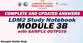 Ldm2 module 3b answers.  LEARNING RESOURCES PROVIDED BY DEPED FOR TEACHERS.  Study this map an...